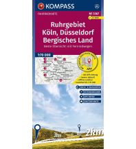 Radkarten Deutschland KOMPASS Fahrradkarte 3367, Ruhrgebiet, Köln, Düsseldorf, Bergisches Land mit Knotenpunkten 1:70.000 KOMPASS freytag & berndt