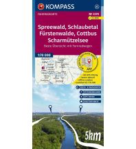 Radkarten Deutschland KOMPASS Fahrradkarte 3370, Spreewald, Schlaubetal, Fürstenwalde, Cottbus, Scharmützelsee mit Knotenpunkten 1:70.000 KOMPASS freytag & berndt