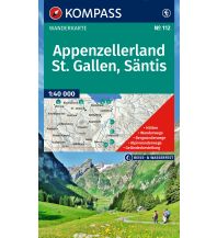 Wanderkarten Nordostschweiz Kompass-Karte 112, Appenzellerland, St. Gallen, Säntis 1:40.000 Kompass-Karten GmbH