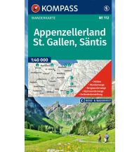 Wanderkarten Nordostschweiz Kompass-Karte 112, Appenzellerland, St. Gallen, Säntis 1:40.000 KOMPASS freytag & berndt