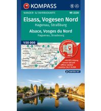 Wanderkarten Frankreich Kompass Karten-Set 2220 Elsass/Alsace, Vogesen Nord/Vosges du Nord, Hagenau, Straßburg / Alsace, Vosges du Nord, Haguenau, Strasbourg (2 Karten) 1:50.000 KOMPASS freytag & berndt