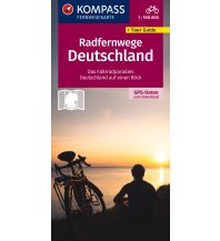 Radkarten Deutschland KOMPASS Radfernwegekarte Radfernwege Deutschland 1:550.000 Kompass-Karten GmbH