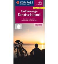 Radkarten Deutschland KOMPASS Radfernwegekarte Radfernwege Deutschland 1:550.000 KOMPASS freytag & berndt