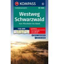 Wanderkarten Schwarzwald - Schwäbische Alb Kompass Wander-Tourenkarte 2505, Westweg Schwarzwald 1:50.000 Kompass-Karten GmbH