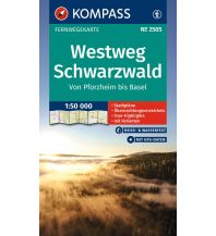 Wanderkarten Schwarzwald - Schwäbische Alb Kompass Wander-Tourenkarte 2505, Westweg Schwarzwald 1:50.000 KOMPASS freytag & berndt