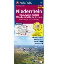KOMPASS Fahrradkarte 3323 Niederrhein, Kleve, Wesel, Krefeld, Mönchengladbach, Viersen mit Knotenpunkten 1:70.000 KOMPASS freytag & berndt