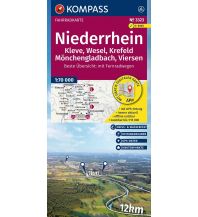 KOMPASS Fahrradkarte 3323 Niederrhein, Kleve, Wesel, Krefeld, Mönchengladbach, Viersen mit Knotenpunkten 1:70.000 KOMPASS freytag & berndt