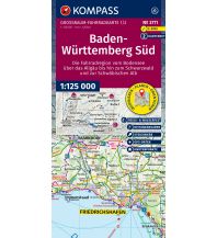 Radkarten Deutschland KOMPASS Großraum Fahrradkarte 3711, Baden-Württemberg Süd, Schwarzwald, Bodensee, Schwäbische Alb, Allgäu 1:125.000 Kompass-Karten GmbH