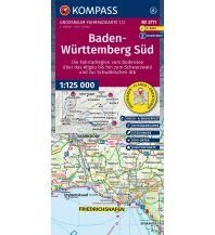 Radkarten Deutschland KOMPASS Großraum Fahrradkarte 3711, Baden-Württemberg Süd, Schwarzwald, Bodensee, Schwäbische Alb, Allgäu 1:125.000 KOMPASS freytag & berndt