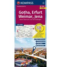 KOMPASS Fahrradkarte 3362 Gotha, Erfurt, Weimar, Jena 1:70.000 KOMPASS freytag & berndt