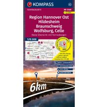 KOMPASS Fahrradkarte 3365 Region Hannover Ost, Hildesheim, Braunschweig, Wolfsburg, Celle, mit Knotenpunkten 1:70.000 KOMPASS freytag & berndt