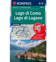 KOMPASS Wanderkarte 91 Lago di Como, Lago di Lugano 1:50.000 KOMPASS freytag & berndt