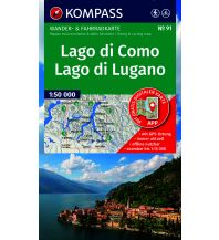 KOMPASS Wanderkarte 91 Lago di Como, Lago di Lugano 1:50.000 KOMPASS freytag & berndt