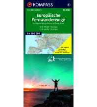 KOMPASS Fernwegekarte Europäische Fernwanderwege, 12 E-Wege - 1 Kontinent 1:4 Mio. KOMPASS freytag & berndt