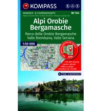 KOMPASS Wanderkarte 104 Alpi Orobie Bergamasche, Parco delle Orobie Bergamasche, Valle Brembana, Valle Seriana 1:50.000 KOMPASS freytag & berndt