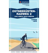 KOMPASS Fahrrad-Tourenkarte Ostseeküstenradweg 2 – von Lübeck nach Usedom 1:50.000 KOMPASS freytag & berndt