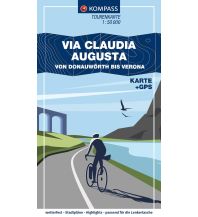 KOMPASS Fahrrad-Tourenkarte Via Claudia Augusta – von Donauwörth bis Verona 1:50.000 KOMPASS freytag & berndt