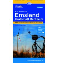 BVA ADFC Regionalkarte Emsland, Grafschaft Bentheim mit Knotenpunkten 1:75.000 KOMPASS freytag & berndt