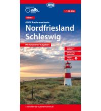 BVA ADFC Radtourenkarte Nordfriesland, Schleswig 1:150.000 KOMPASS freytag & berndt