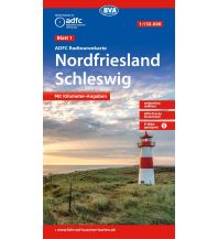 BVA ADFC Radtourenkarte Nordfriesland, Schleswig 1:150.000 KOMPASS freytag & berndt