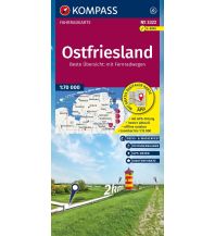 KOMPASS Fahrradkarte 3322 Ostfriesland mit allen Ostfriesischen Inseln mit Knotenpunkten 1:70.000 KOMPASS freytag & berndt