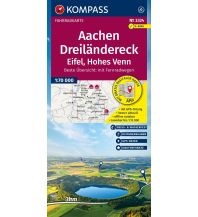 KOMPASS Fahrradkarte 3324 Aachen, Dreiländereck, Eifel, Hohes Venn mit Knotenpunkten 1:70.000 KOMPASS freytag & berndt