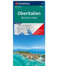 KOMPASS Autokarte Oberitalien, Italia settentrionale, Northern Italy, Italie du Nord 1:500.000 KOMPASS freytag & berndt