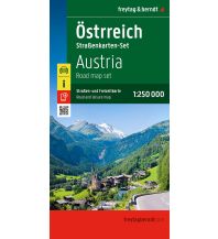 Road Maps Austria Österreich-Set, Autokarte 1:250.000, 3 Blätter in Kunststoff-Hülle KOMPASS freytag & berndt