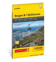 Hiking Maps Norway Bergen & 7-fjellsturen 1:25.000 Calazo
