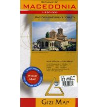Straßenkarten Republic of Macedonia, Road Map Gizi Map