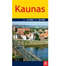 Stadtpläne Jana Seta Laminated City Map - Kaunas 1:25.000 / 1:10.000 Jana Seta