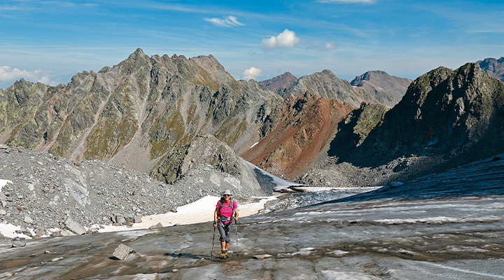 Richtung Glockturm bekommen wir es auch mit Gletschereis zu tun